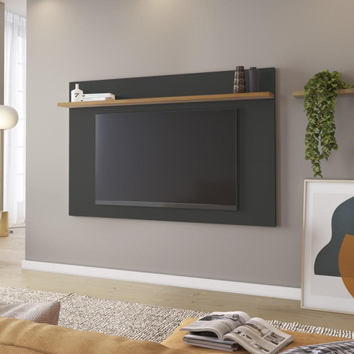 Painel Home Suspenso Para Tv 60 Polegadas Sala Preto Marrom