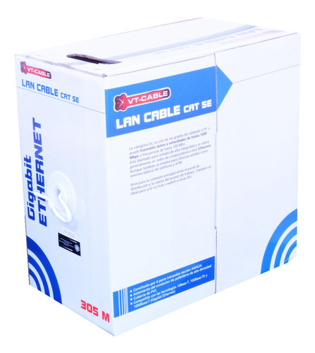 Cable Utp De Red Caja Rollo Bobina Cat5e 305m Excelente