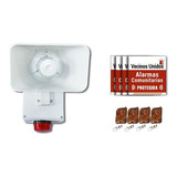 Alarma Comunitaria 30w + 4 Controles + 4 Carteles  + Envio