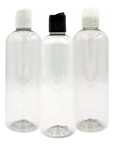 Envases Botellas De Plastico 500 Ml Tapa Disco Negra X 25