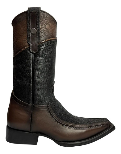 Bota Cuadra Para Hombre Tipo Versage Tejida Mantarraya Negro