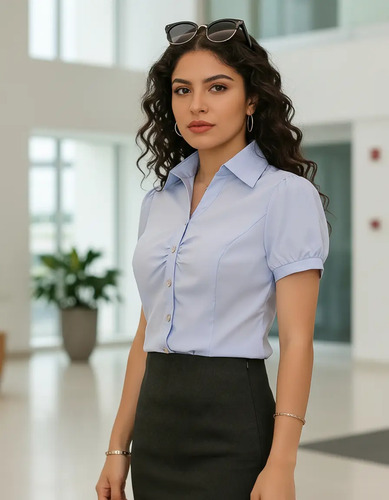 Moda Elegante Damas Camisas Casuales Camisas De Manga Corta | MercadoLibre