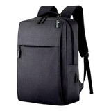 Mochila Escolar Casual Para Laptop Puerto Usb Gran Capacidad Color Negro