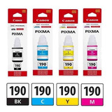 Canon Kit 4 Botellas De Tinta Gi-190 Originales Bkcmy