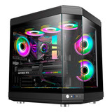 Gabinete Gamer Liketec Vidro Unreal Dark Aquario Preto Atx P