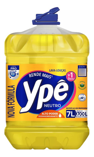 Detergente Ypê Pro Com Alto Poder De Limpeza 7l