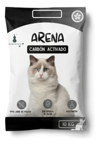 Calabaza Arena Para Gato Carbon Activado 10 Kg