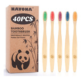 Navona 40 Cepillos De Dientes De Bambu Biodegradables, Cepil