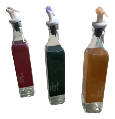 Pack 3 De Botella Dispensadora Vinagre,aceite,vino Con Tapón