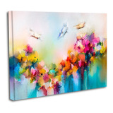 Cuadro Canvas 50x60cm Flores Colores Pastel Mariposas Rosas