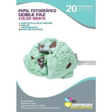 Papel Fotografico Doble Faz Color Menta A4/260gr/20 Hojas