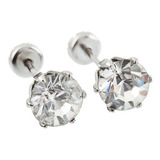 Aros Abridores Aritos Acero Quirúrgico Strass Cubic 5mm 