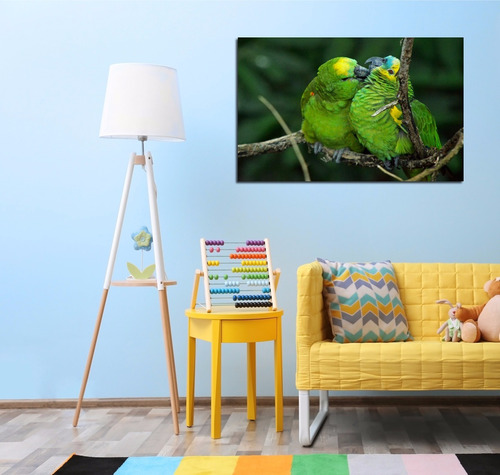 Cuadro Canvas Loro Hablador Animal Ave Amazona Nativa