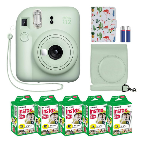 Cámara Instantánea Fujifilm Instax Mini 12 Verde Menta + Paq