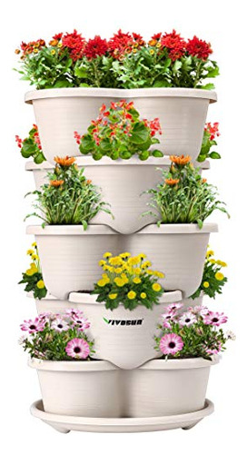 Jardinera Apilable De Jardinería Vertical De 5 Niveles Vivos