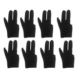 8 Piezas Guantes Billar Tres Dedos Pool Guantes Negro