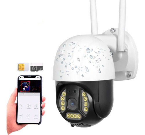 Camara De Vigilancia Robótica Sim Card 4g Exterior + Sd 64gb