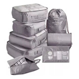 Set Organizador De Equipaje De Viaje Sweet De 8 Piezas Color Gris