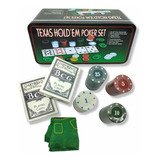 Set De Poker Fichas Y Cartas 200 Fichas Tapete De Juego