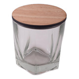 Vaso Vidrio Hono Tapa De Madera Velas Portavelas X10