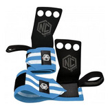 Luva Grip Munhequeira Pull Up Cross Protetor - Nc Extreme Cor Azul/branco Tamanho P