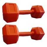 Mancuerna Pvc 4 Kg Pesa Plástica Rellena Por Unidad Get Fit Color Naranja