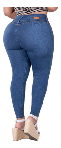 Pantalón Plus Jeans Stretch Levanta Cola Mujer