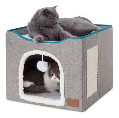 Perrera Plegable De Interior Cama Gato Iglu Cama Gato Color Gris