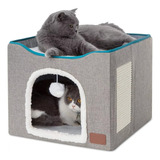 Perrera Plegable De Interior Cama Gato Iglu Cama Gato Color Gris