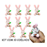 Kit C 10 Coelhinhos De Pelucia Rosa Coelho Da Páscoa  Pascoa