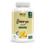 Bella All Natural Omega 3 6 9 Con Aceite De Ajo - 200 Cápsu