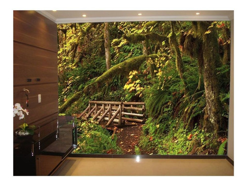 Adesivo De Parede Floresta Natureza Árvores 3d M² Xna216