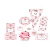 Kit Flores Rosas 15 Años Shabby Chic Rosa Editable