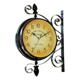 Reloj De Pared Vintage De Doble Cara Iron Silent St