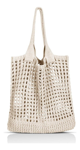 Bolso De Mano De Playa De Malla De Ganchillo Para Mujer, Bol