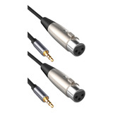 Cabo De Áudio Xlr De 3 Pinos Macho Para Fêmea De 3,5 Mm Para