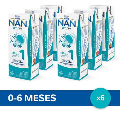 Nan Optipro 1 Leche Infantil Listo Para Tomar - 6 Unidades X