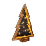 Árbol Pino Navideño En Madera Con Luces Led Minimalista