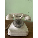 Antiguo Telefono De Baquelita Blanco Impecable Funciona