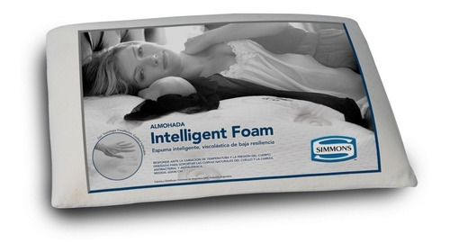 Almohada Inteligente Simmons Intelligent Foam Tradicional 60cm Color Blanco