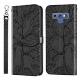 Funda De Piel Negra Para Samsung Galaxy Note9