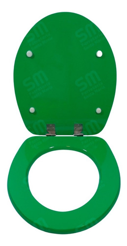 Asiento Inodoro Mad. Laqueada Verde Oasis Ac. Inoxidable