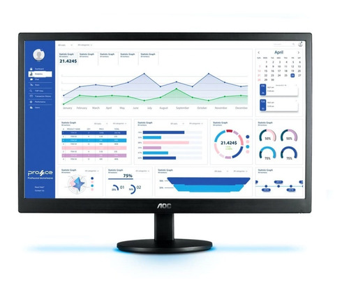 Monitor Led E970swhnl 18.5   Aoc Preto 100v/240v