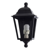 Farol Exterior Pvc Pared 3 Caras Negro E27 Apto Led