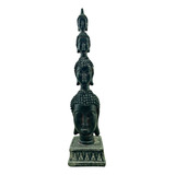 Figura Decorativa Mediana Totem Budas 27cm Meditar Zen Zn