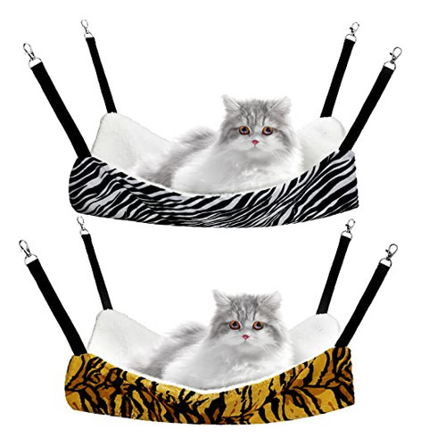 Hamaca Colgante Reversible Para Gatos, 2 Piezas, Suave Y Tra