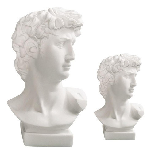 2 Piezas Griego David Busto Estatuas Olla Estatua Escultura