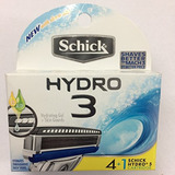Schick Hydro 3 Recargas 4,protectores De Piel Que Tu Piel