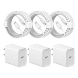 Pack De 3 Cargadores Rápidos Usb C De 20w Para iPhone Y iPad