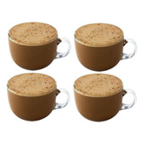 Taza Cristal Grande Chocolatera Café Te Infusor 500 Ml 4 Pzs